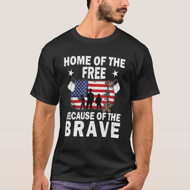 Usa American Flag Home Of The Free Because Of The  T-Shirt (Front)