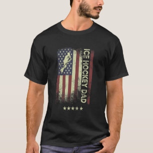 USA American Flag Ice Hockey Dad 3 T-Shirt