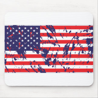 USA - American Flag in a Distressed Pattern Mouse Mat