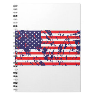USA - American Flag in a Distressed Pattern Notebook