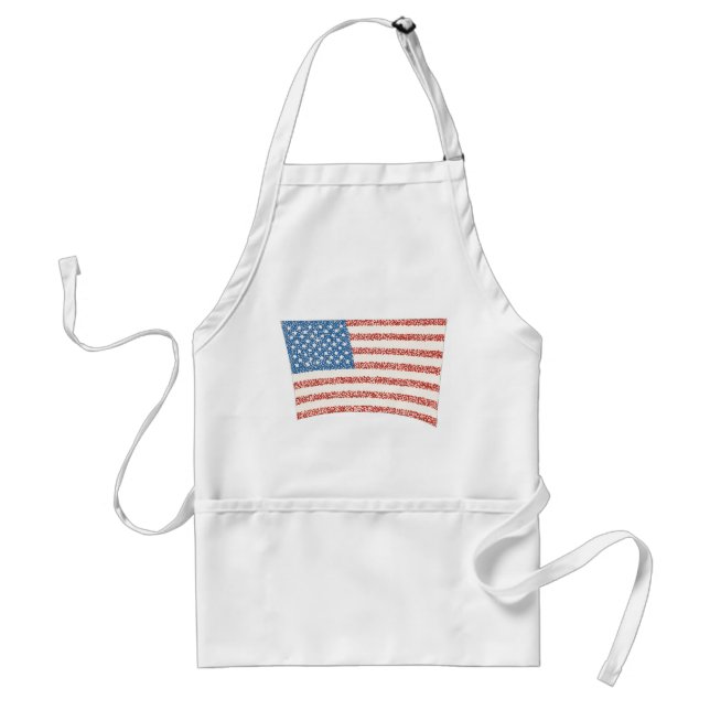 USA American Flag in Pointillism Aprons (Front)