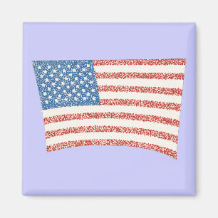 USA American Flag in pointillism magnets