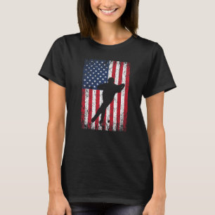 Usa American Flag Inline Speed Skating Ice Skater T-Shirt