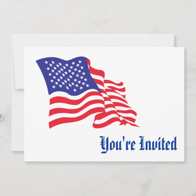 USA American Flag Invitation (Front)