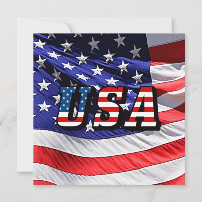 USA - American Flag Invitation (Front)