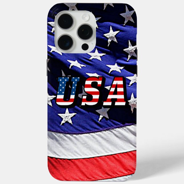 USA American Flag iPhone 15 Pro Max Case-Mate iPhone Case (Back)