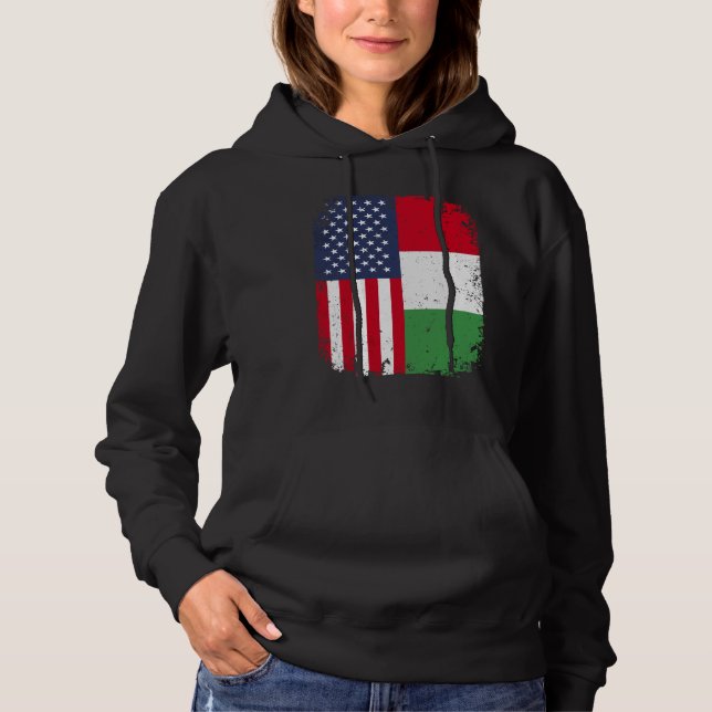 USA American Flag Italy Italian Hoodie (Front)