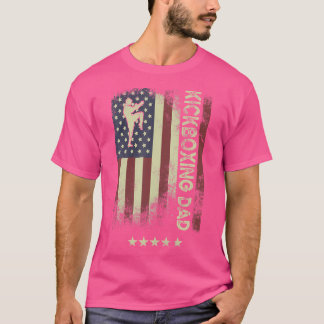 Usa American Flag Kickboxing Dad T-Shirt