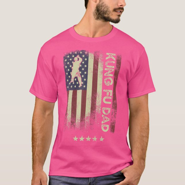 Usa American Flag - Kung Fu Dad T-Shirt (Front)