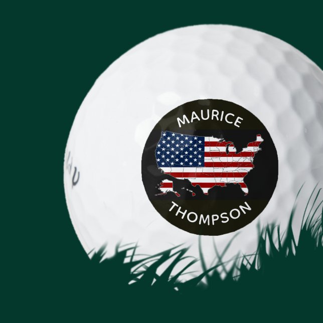 USA American Flag Map Custom Patriotic Golf Balls (Creator Uploaded)