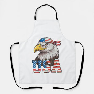 USA American Flag Men Women Kids Bald Eagle Patrio Apron
