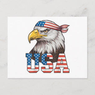 USA American Flag Men Women Kids Bald Eagle Patrio Enclosure Card
