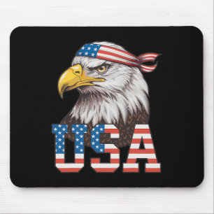 Usa American Flag Men Women Kids Bald Eagle Patrio Mouse Mat