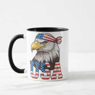 USA American Flag Men Women Kids Bald Eagle Patrio Mug