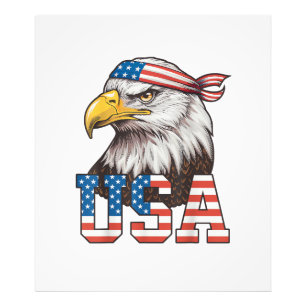 USA American Flag Men Women Kids Bald Eagle Patrio Photo Print