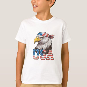 USA American Flag Men Women Kids Bald Eagle Patrio T-Shirt