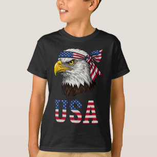 Usa American Flag Men Women Kids Bald Eagle Patrio T-Shirt