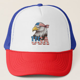 USA American Flag Men Women Kids Bald Eagle Patrio Trucker Hat