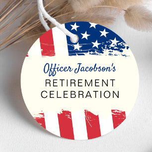 USA American Flag Military Retirement Favour Tags