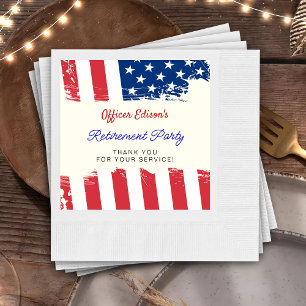 USA American Flag Military Retirement Party Napkin