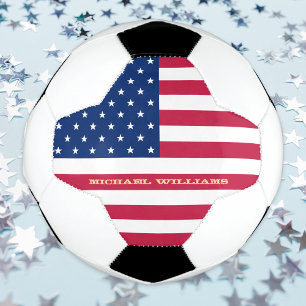 USA American Flag Monogrammed Name Patriotic Team Football