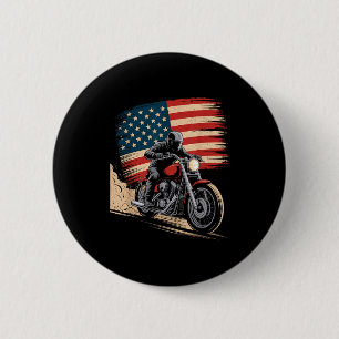 Usa American Flag Motorcycle Graphic Art 6 Cm Round Badge