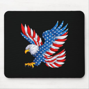 USA American Flag Patriotic 4th of July Bald Eagle Mouse Mat