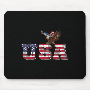 Usa American Flag Patriotic 4th Of July Eagle For Mouse Mat