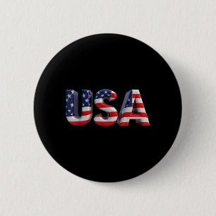 USA American Flag Patriotic 6 Cm Round Badge