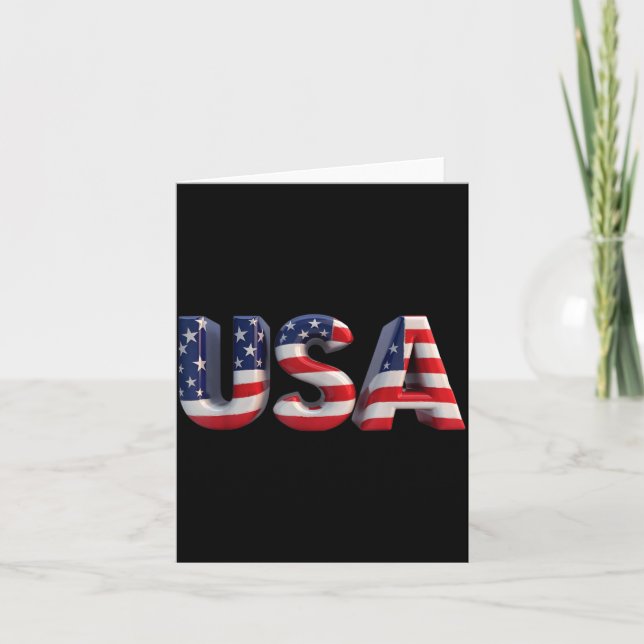 USA American Flag Patriotic Card (Front)