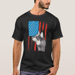 Usa American Flag Patriotic Dog Australian Cattle T-Shirt