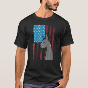 Usa American Flag Patriotic Dog Great Dane T-Shirt