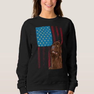 Usa American Flag Patriotic Dog Newfoundland Sweatshirt