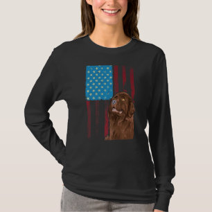 Usa American Flag Patriotic Dog Newfoundland T-Shirt