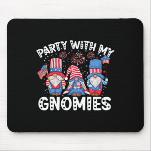 Usa American Flag Patriotic Gnomes Celebrating 4th Mouse Mat