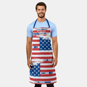 USA American flag patriotic grilling kitchen Apron