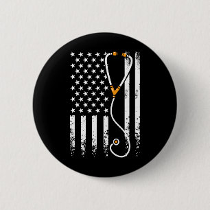 Usa American Flag Patriotic Nurse Day Week 4th Of  6 Cm Round Badge