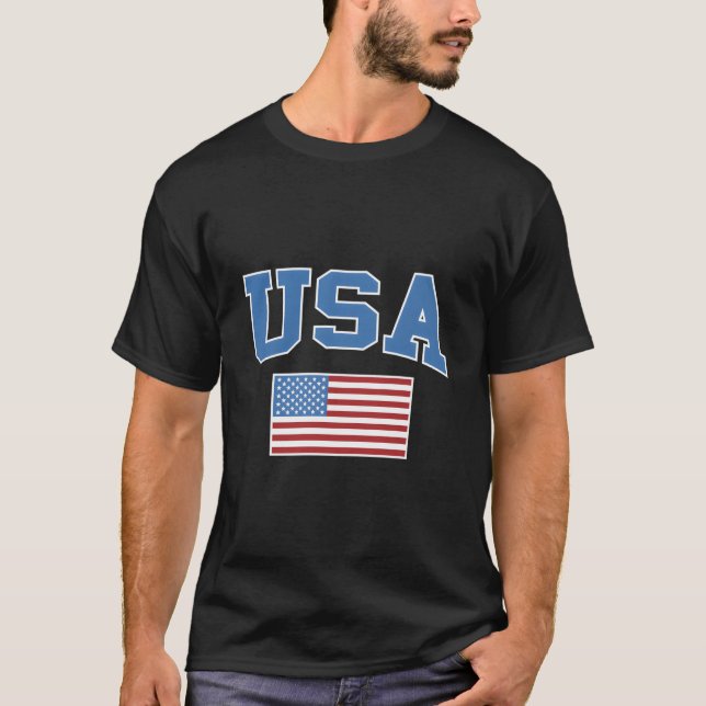 Usa American Flag Patriotic T-Shirt (Front)