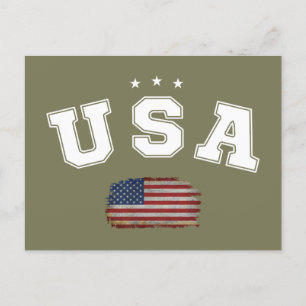 USA American Flag Patriotic Veterans 4th of July Postcard