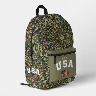 USA American Flag Patriotic Veterans 4th of July Printed Backpack