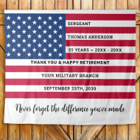 USA American Flag Personalised Military Retirement