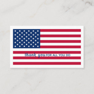 USA American Flag Personalised Military Thank You Business Card