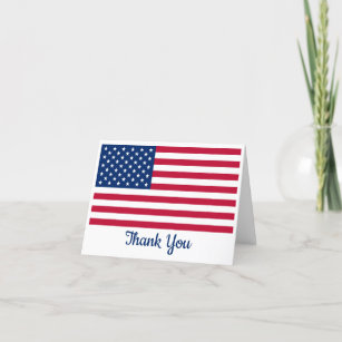 USA American Flag Personalised Military Thank You Card