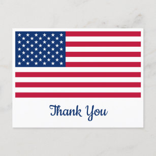 USA American Flag Personalised Military Thank You Postcard