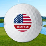 USA American Flag Personalised Patriotic Golf Balls<br><div class="desc">USA American Flag golf balls in a modern red white blue stars and stripes design . Show your American pride and add a fun game to your 4th of July party or give a special gift with this USA American Flag golf balls. This united states of america flag golf balls...</div>