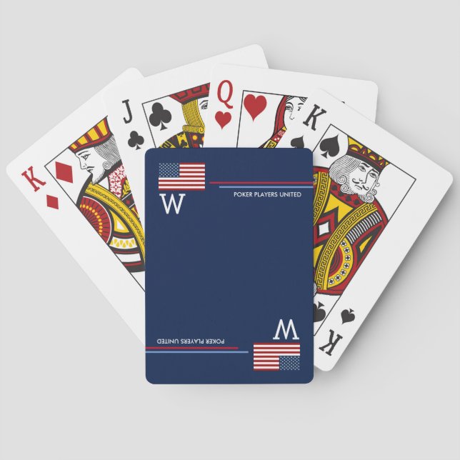 USA American Flag personalised Playing Cards (Back)