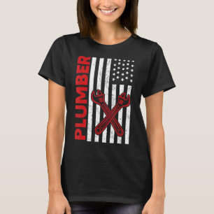Usa American Flag Plumber Men Women Plumbers Patri T-Shirt