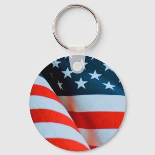 USA American Flag Red White and Blue Key Ring