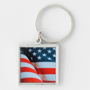 USA American Flag Red White and Blue Key Ring