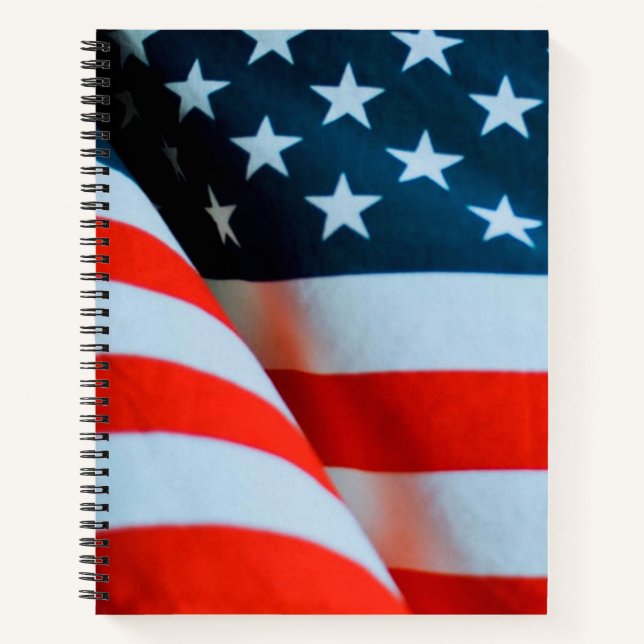 USA American Flag Red White and Blue Notebook (Front)